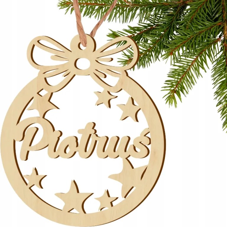 Fából Készült Névre Szóló Bomba karácsonyra Mikulás Ajándék Név gravírozás