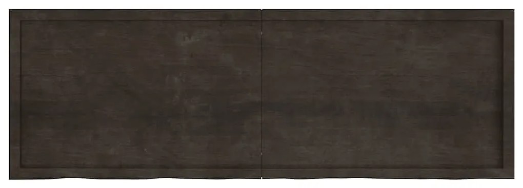 sötétbarna kezelt tömör fa fürdőszobai pult 180x60x(2-4) cm