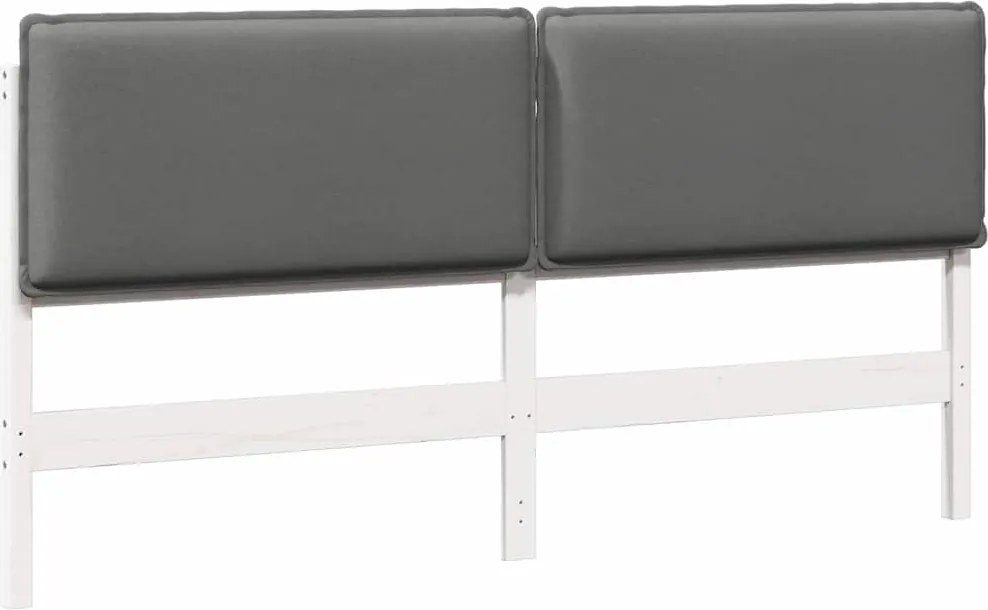 vidaXL Kárpitozott fejtámla fejtámlával Fehér és világosszürke 200 cm