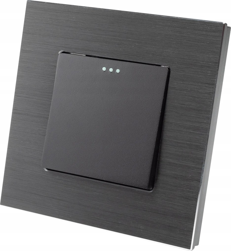 Kapcsoló Fénykapcsoló Egyfalú Fekete Alumínium Luuna