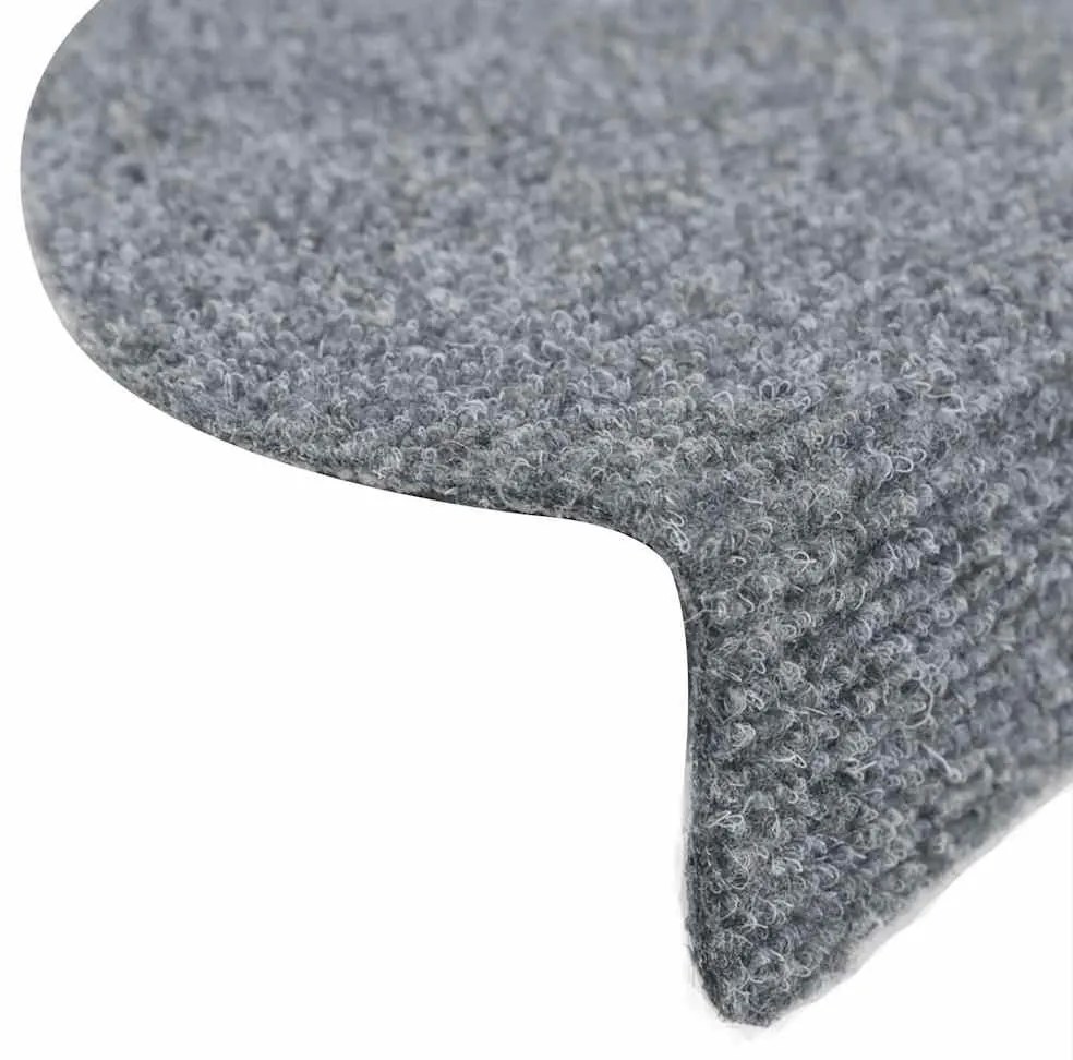 5 db világosszürke lyukasztott öntapadó lépcsőszőnyeg 56x17x3cm