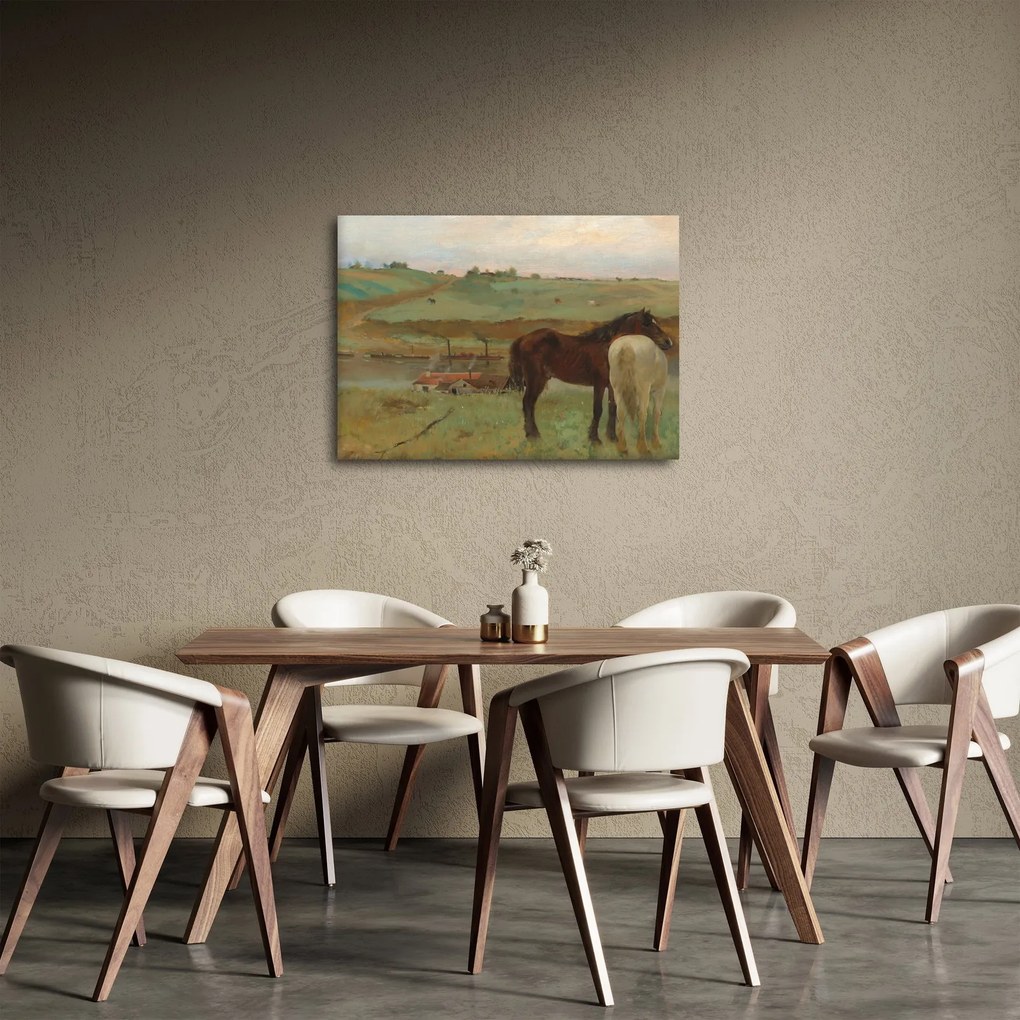 Kép - Edgar Degas, Horses in a Meadow, reprodukciók (70x50 cm)