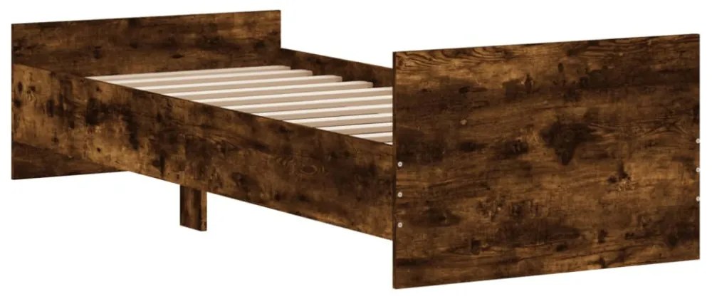 füstös tölgy színű szerelt fa ágykeret matrac nélkül 75x190 cm