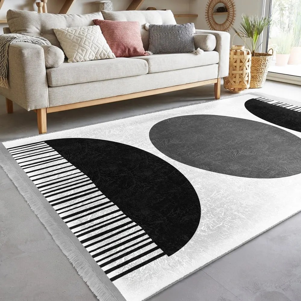 Fehér-fekete szőnyeg 160x230 cm – Mila Home