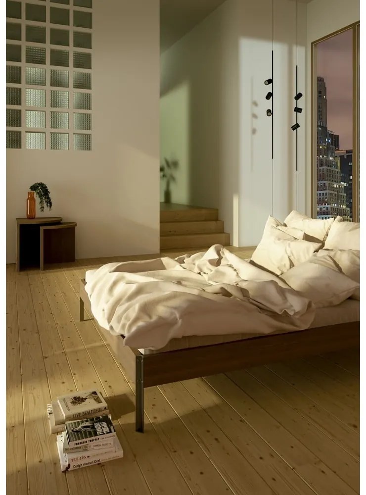 Natúr színű borovi fenyő franciaágy ágyráccsal 180x200 cm Core – Karup Design