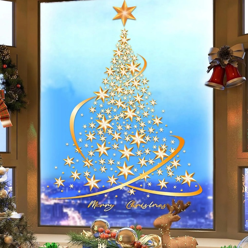 Karácsonyi Matricák Ablak Üveg Díszek Karácsonyfa Karácsony