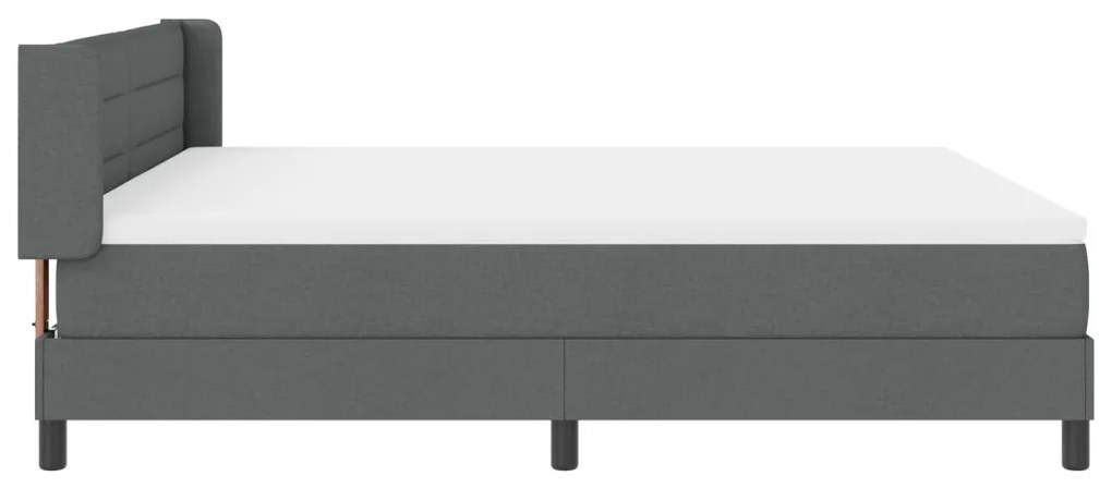 Boxspring ágy matraccal, sötétszürke, 180 x 200 cm, szövet.