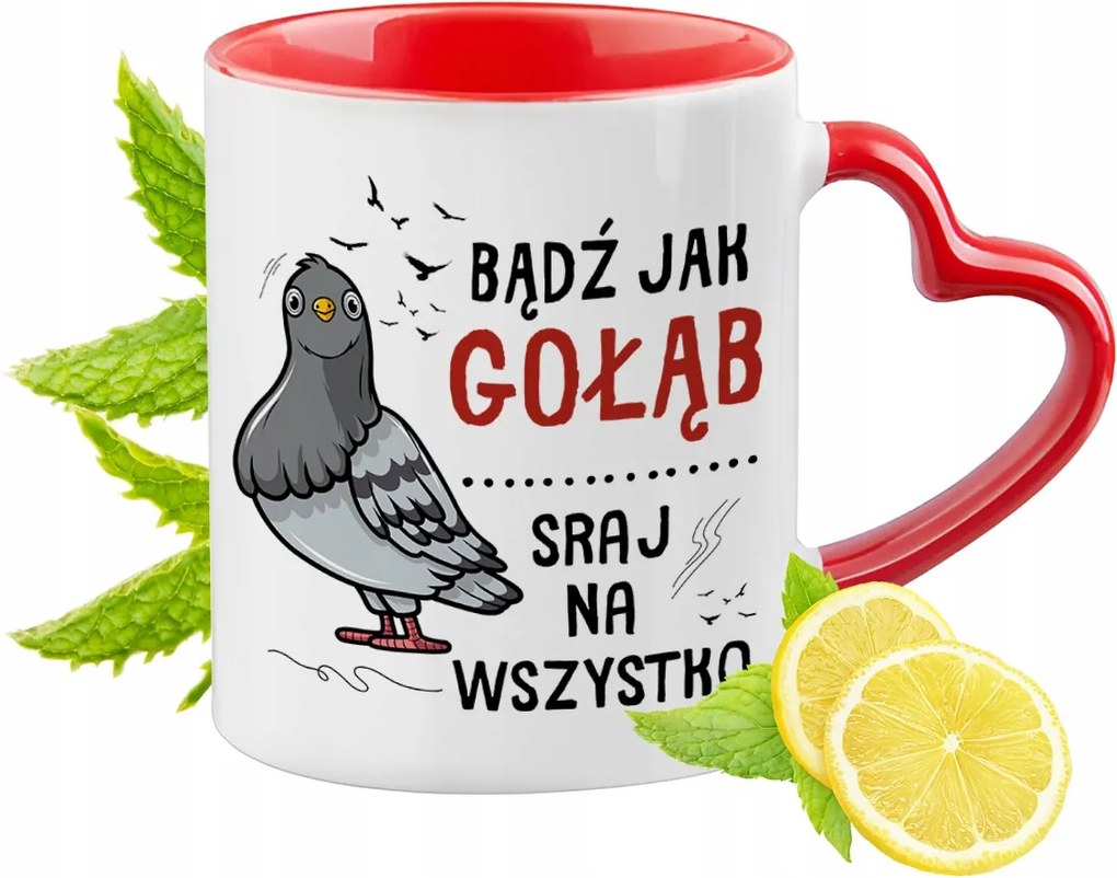 Vicces Piros Bögre Szív Alakú Füllel Ajándék