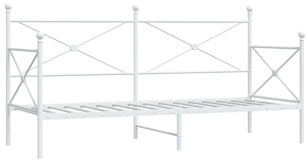 kanapéágy matrac nélkül fehér 90x190 cm acél