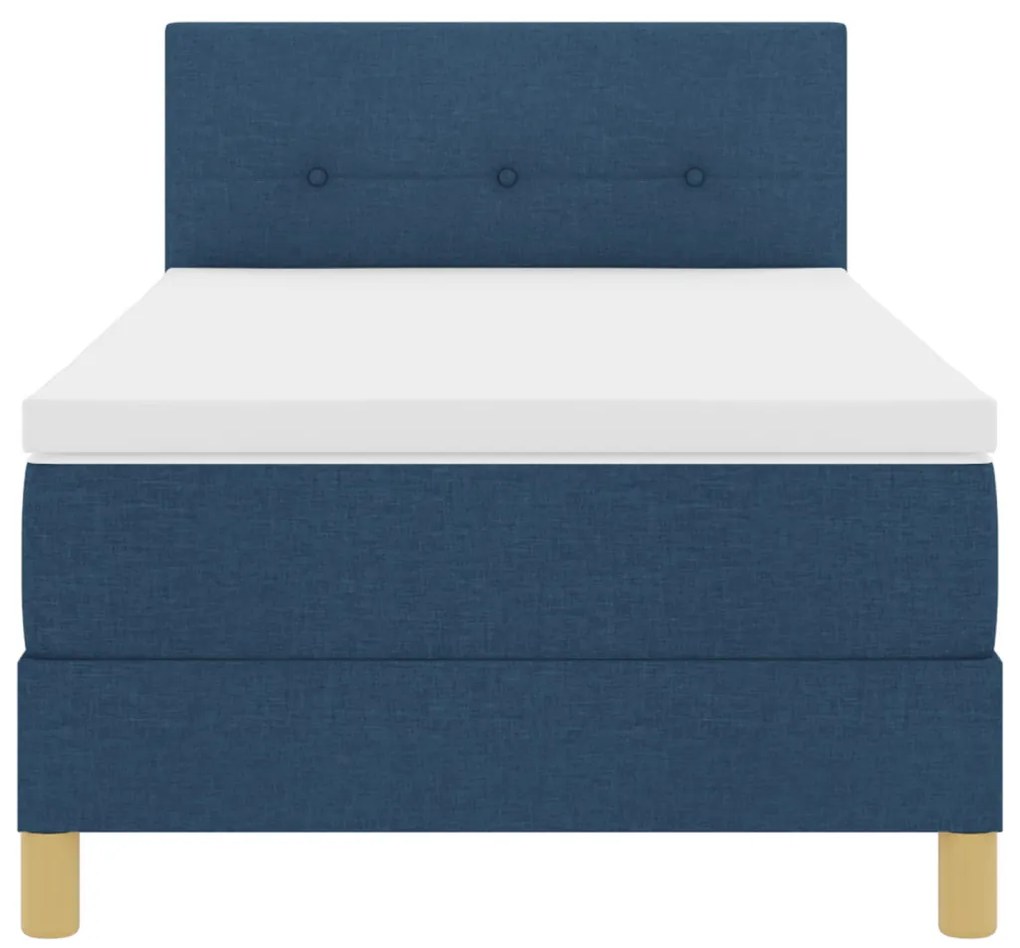 Boxspring Ágy Matraccal Kék 90x200 cm Szövet