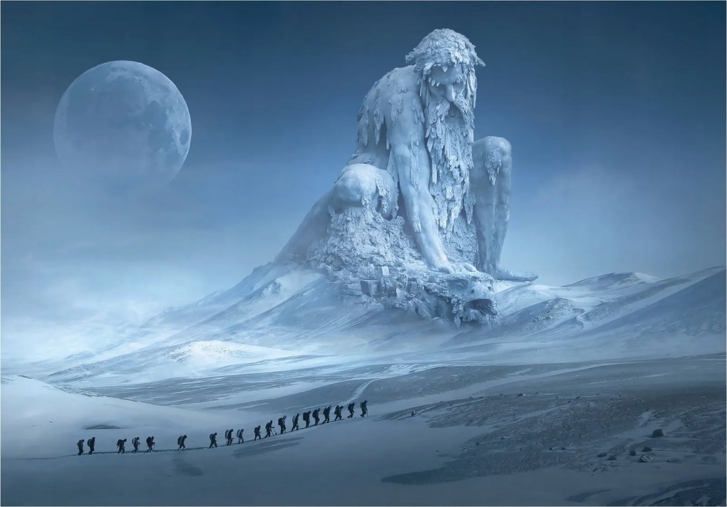 Fotótapéta Hó óriás Hold szobor Alföld Tél 312x219 +ragasztó