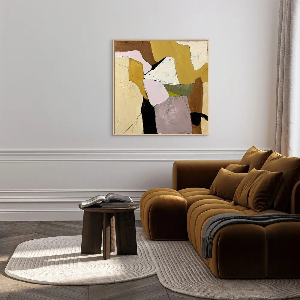 Kézzel festett keretezett vászon kép 101x101 cm Featured – Malerifabrikken