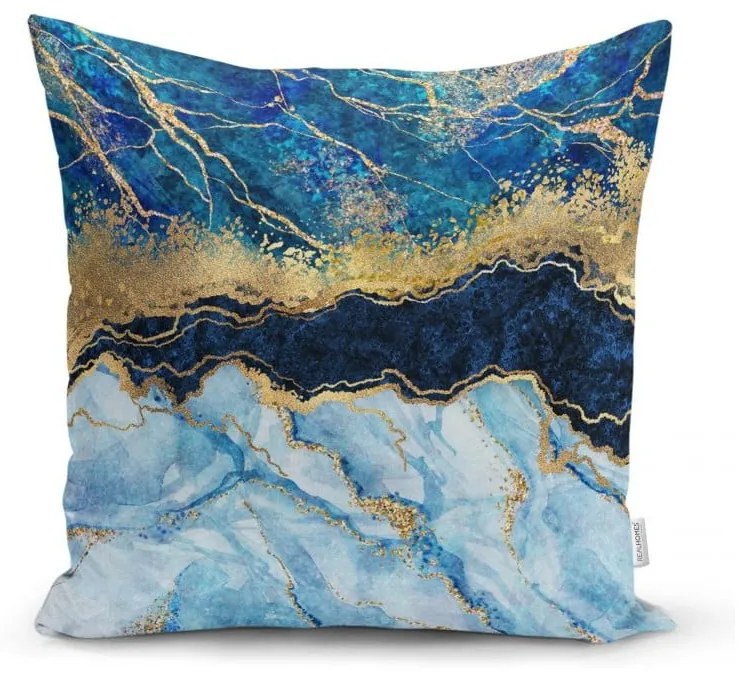 Marble With Blue párnahuzat, 45 x 45 cm - Minimalist Cushion Covers