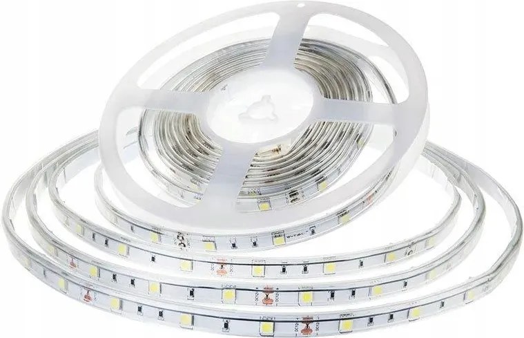 Led szalag 4,8W, 5m-es tekercs, 12V, 500lm, semleges fehér fény, vízálló V-tac