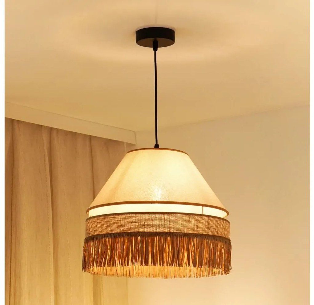 Brilagi WINNETOU AVIGNION lógcsillár 1xE27/15W/230V, 35 cm, barna/krém