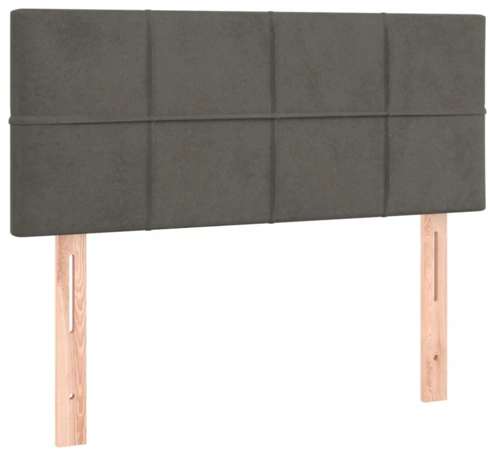 sötétszürke bársony fejtámla 90x5x78/88 cm