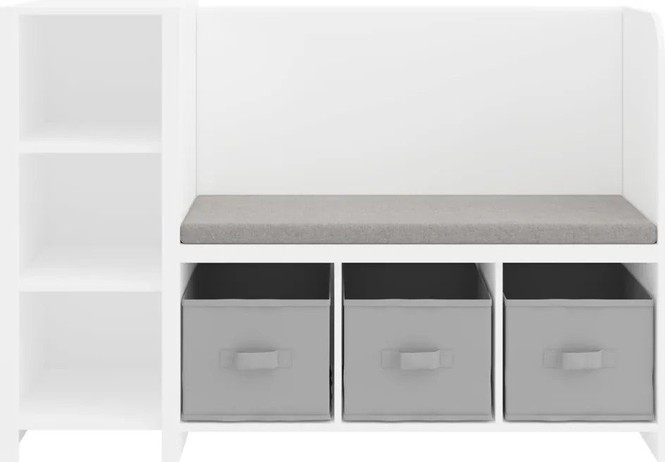 Polcállvány paddal, fehér/szürke, BENKO