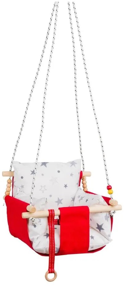 Gyerek textil hinta SELALE fehér/piros