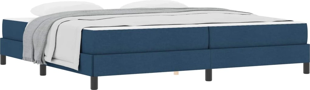 vidaXL Boxrugós ágy matracmal Kék 200 x 200 cm szövet