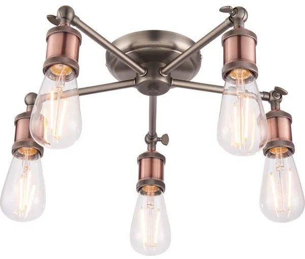 Endon 76336 - HAL spotlámpa 5xE27/40W/230V matt króm/rézszínű