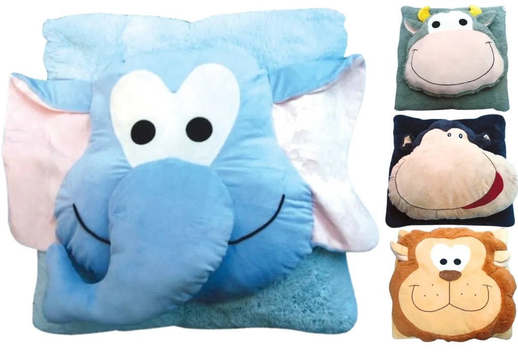 Gyerek párna CUDDLI FRIENDS 70x70 cm plüss - több színben Termék színe: Barna