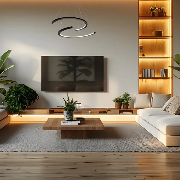 LED Csillár zsinóron DOUBLEMOON LED/30W/230V fekete