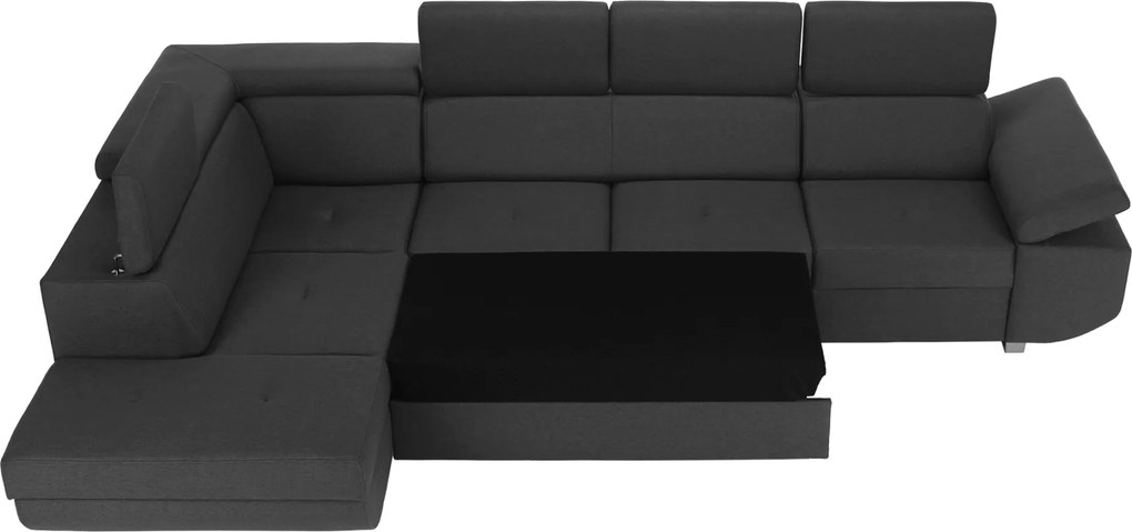 Ülőgarnitúra, sötétszürke, szövet Stark, balos, MAVIS