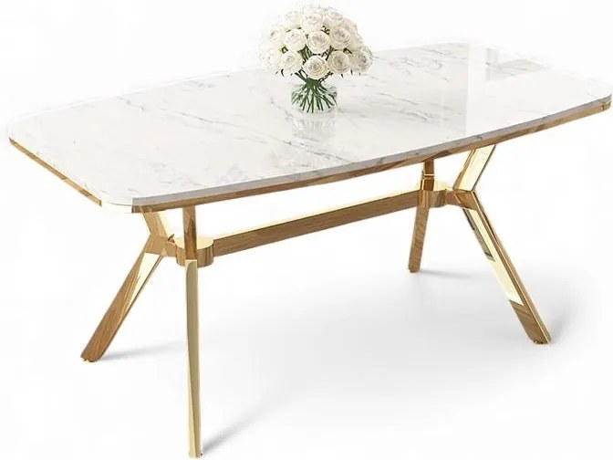 Esla - White Marble, Gold