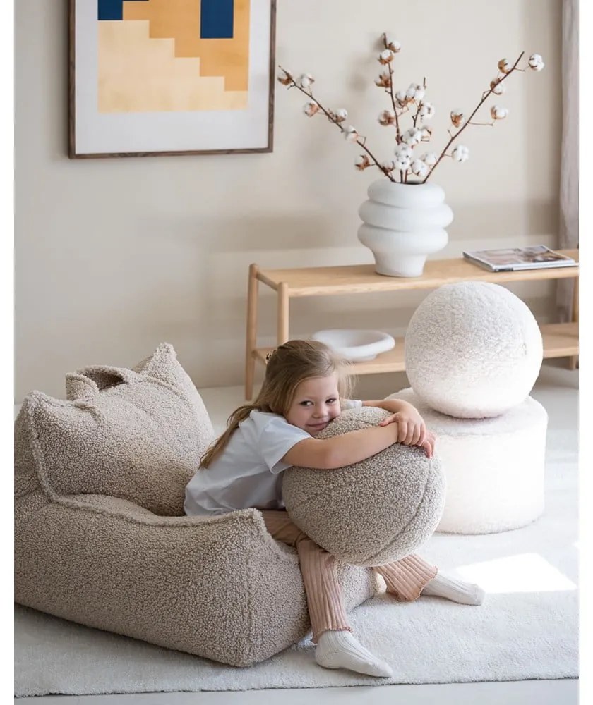 Világosbarna buklé gyerek babzsákfotel Chair – Wigiwama