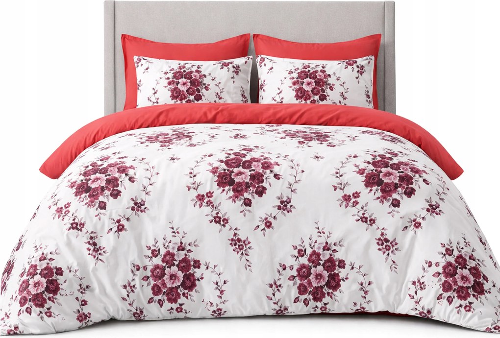 Flanela meleg ágyneműhuzat 200x220 párnahuzat Lengyel 3 részes, virágok, rózsák