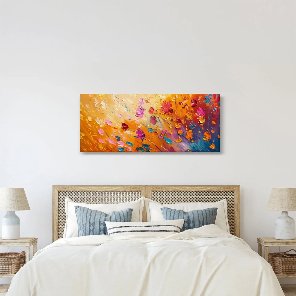 Kép - Színes virágok festése (120x50 cm)