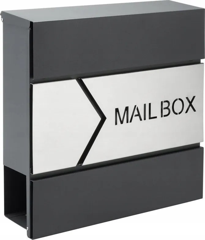 Levélszekrény Újságtartóval, Antracit Színű