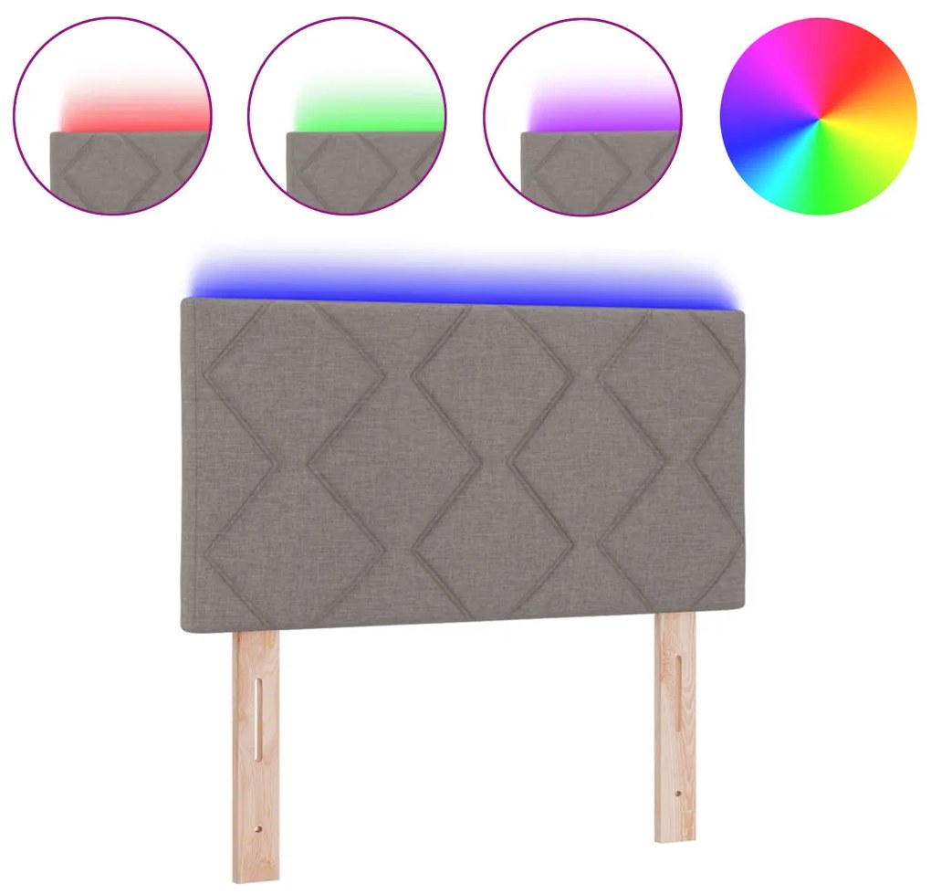 LED Fejtámla Gyémánt Blokk Design Taupe 80 cm Szövet