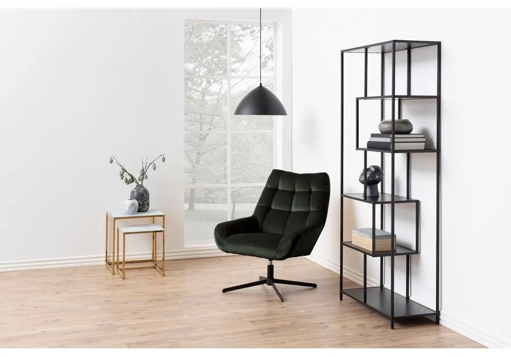 Zöld forgó bársony fotel Paris – Actona