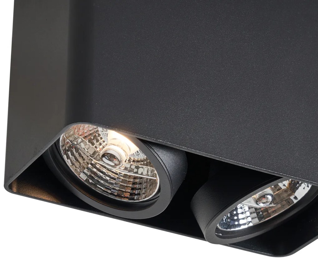 Design felületre szerelt spotlámpa fekete GU10 70mm 2-lámpás forgatható és dönthető - Vox