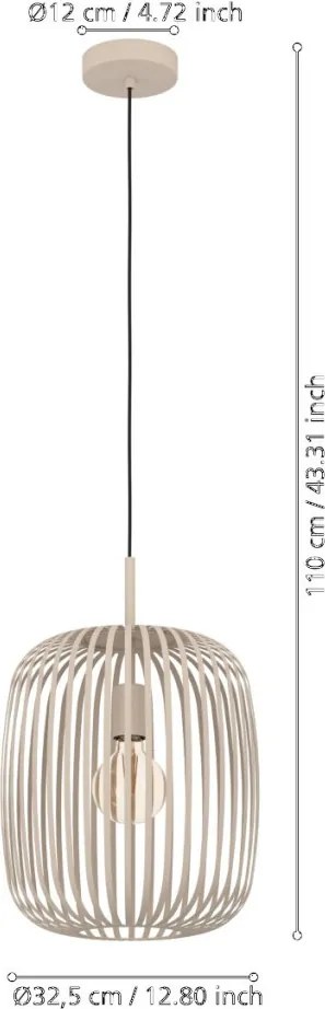 EGLO 900496 ROMAZZINA Egyágú Függesztett Lámpa Fém E27 IP20