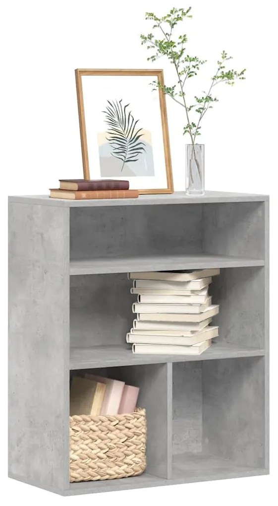 könyvszekrény betonszürke 60x30x71,5 cm szerelt fa