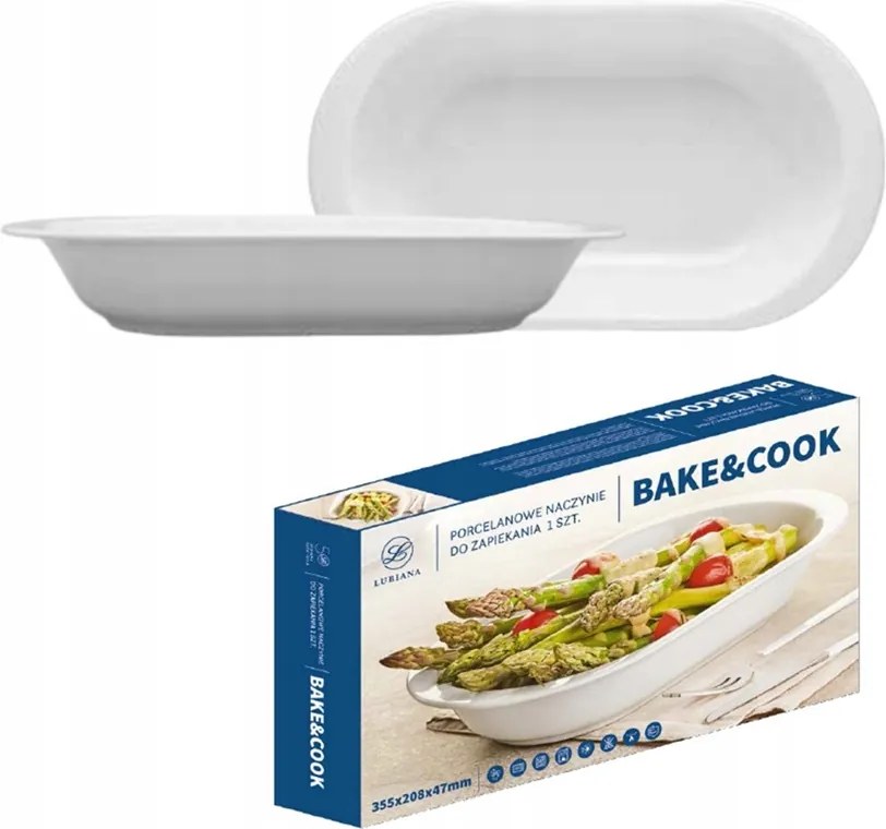 Hőálló porcelán edény ovális sütéshez 23,5 cm Bake&amp;Cook