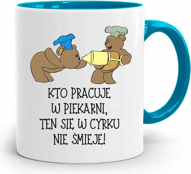 Kék Bögre Ajándék Péknek Aki fényképes nyomattal Dolgozik