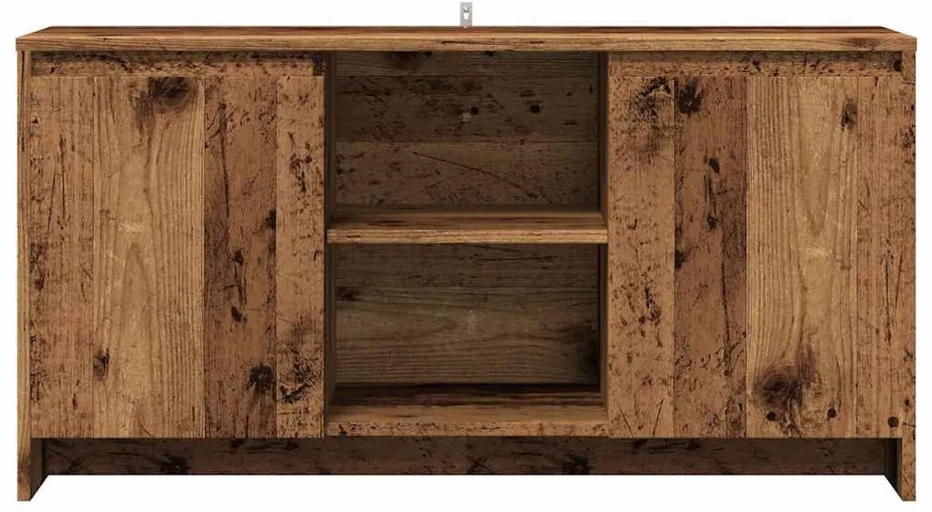 antik fa színű szerelt fa TV-szekrény 102 x 37,5 x 52,5 cm