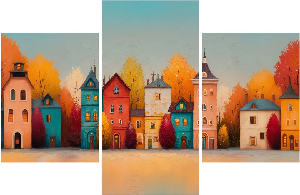 Kép - Őszi falu (90x60 cm)