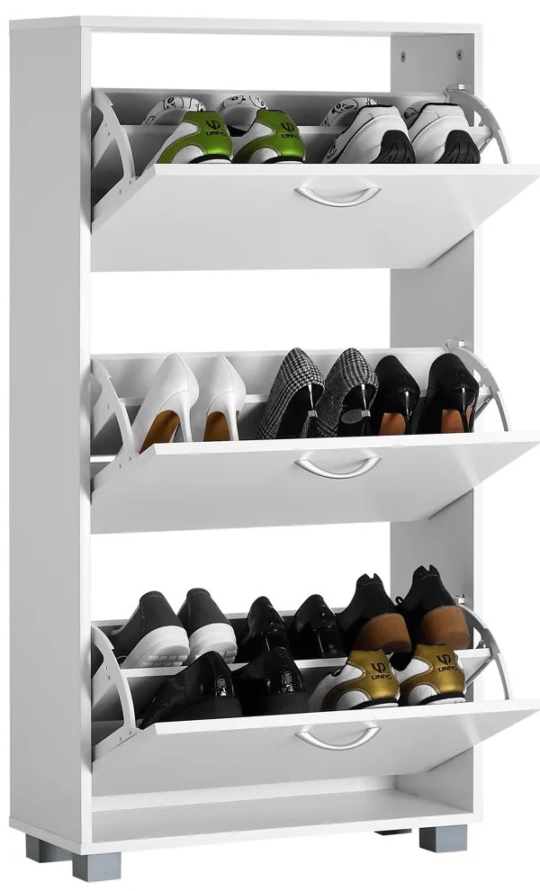 Casaria® Cipősszekrény 115x60x24 cm - fehér