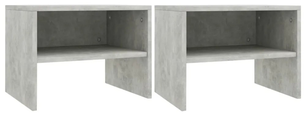 2 db betonszürke szerelt fa éjjeliszekrény 40 x 30 x 30 cm