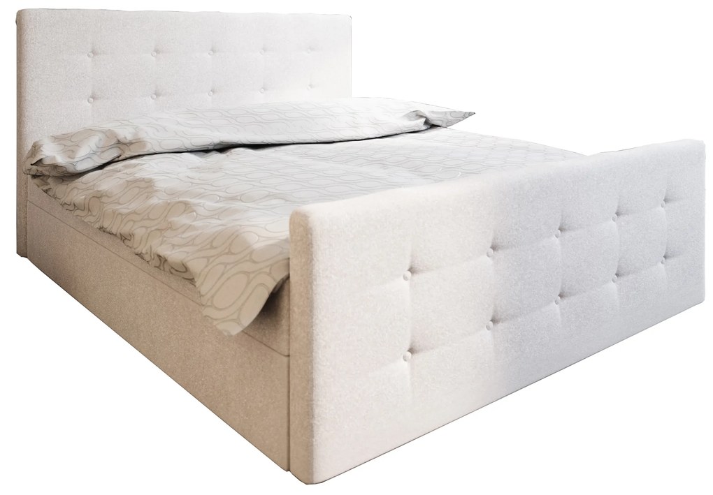 Franciaágy Boxspring 180 cm Milagros 1 (bézs) (matraccal és tárolóhellyel). 1046743