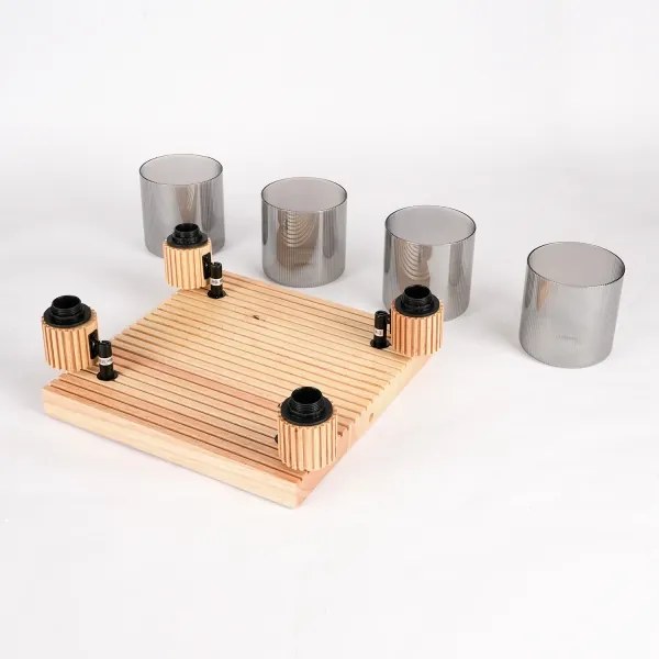 Brilagi - HYGGE spotlámpa 4xE14/15W/230V kaucsukfa/füstszínű