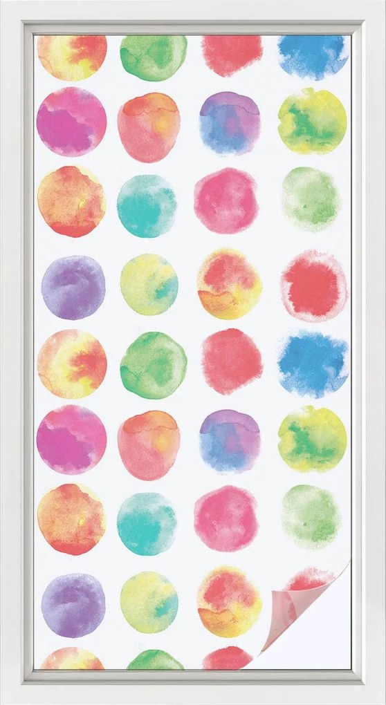 Öntapadós Ablak furnér Adatvédelem Színes körök 50x100