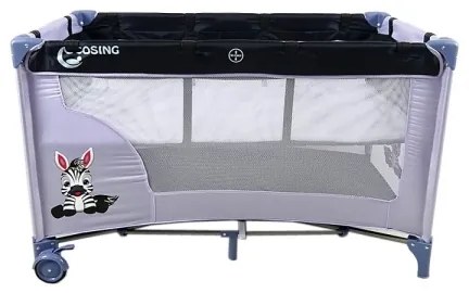 COSING - Utazóágy állítható pozíciókkal ADAM Zebra Grey