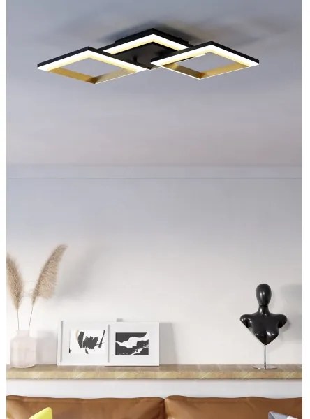 Eglo 901222 - LED Dimmelhető mennyezeti lámpa CALLIERA LED/20W/230V fekete/arany