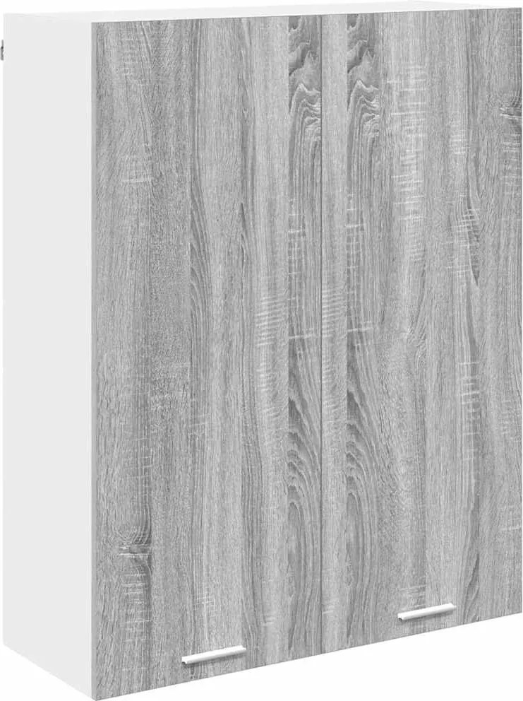 vidaXL Függő szekrény tárolóval Szürke Sonoma 80 x 31 x 100 cm Faanyag