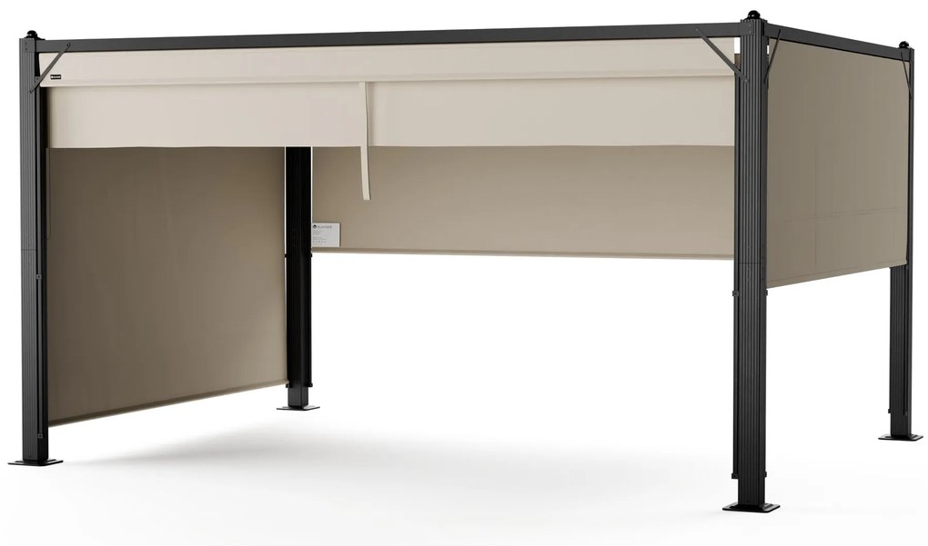 Blumfeldt Pantheon Cortina pavilon 3x4 m, időjárásálló, alumínium, porfestett, redőnyök